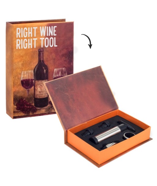 Signes Grimalt By Sigris - Libros Decorativos | Caja Libro de Madera con Pack para Vino, Diseño Vino, 5 x 16,5