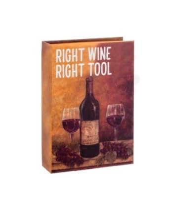 Signes Grimalt By Sigris - Libros Decorativos | Caja Libro de Madera con Pack para Vino, Diseño Vino, 5 x 16,5