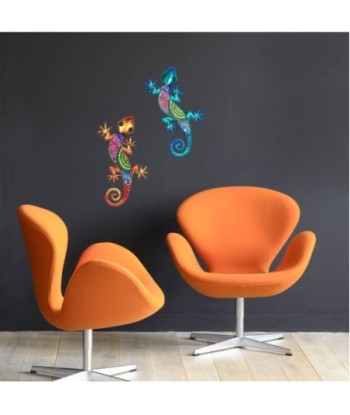 By Sigris - Adornos Pared Metálicos | Lagartijas Decorativas Pared - Adorno Pared Jardín, Pack de 2 Lagartijas