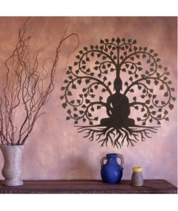 Decor and Go Adorno Pared Buda Arbol Adorno Pared de Apliques Metal Colección Étnico