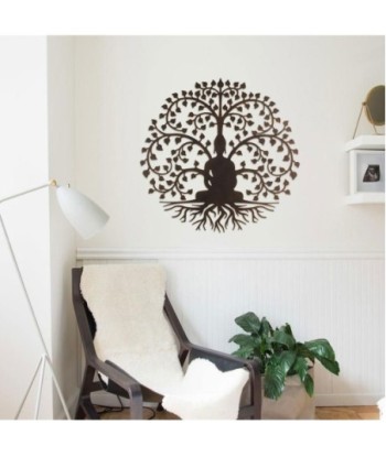 Decor and Go Adorno Pared Buda Arbol Adorno Pared de Apliques Metal Colección Étnico