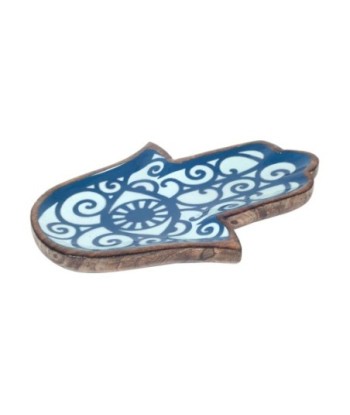 By SIGRIS Plato Mano Fátima Azul/Blanco Decoración Bandejas Colección Étnico Signes Grimalt Decor And Go