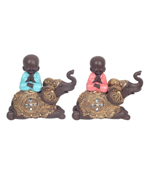 By SIGRIS Buda Sobre Elefante Sentado Incluye 2 Unidades Figuras Budas Colección Oriental Signes Grimalt Decor