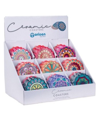 Decor and Go Posavasos Con Expositor Incluye set de 12 Unidades Posavasos Cocina Colección India DG22519