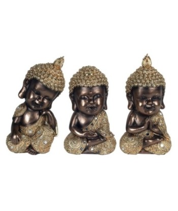 By SIGRIS Budas 3 Diferentes Dorados Incluye 3 Unidades Figuras Budas Colección Oriental Signes Grimalt Decor