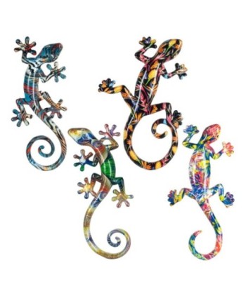 By SIGRIS Lagartos Multicolor De Resina Incluye 4 Unidades Figuras Animales Colección Varios Signes Grimalt Decor
