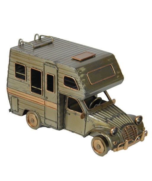 Camper Vintage de Metal para Coleccionistas, Modelo Terrestre, Regalo Ideal para Amantes de Vehículos Antiguos