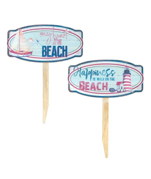 By SIGRIS Adorno Beach 2 Diferentes Incluye 2 Unidades Adorno Pared Placas De Madera Colección Surf Signes Grimalt