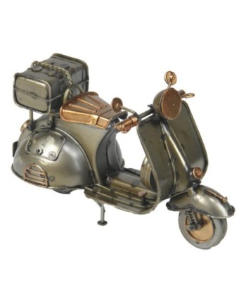 Moto Scooter Vintage de Metal, Modelo de Colección para Decoración y Regalos, 9.5 cm x 7 cm x 17 cm, Ideal para