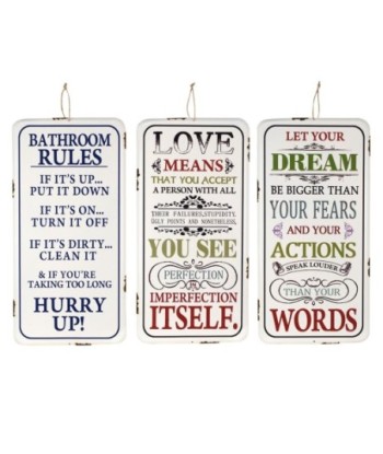 By SIGRIS Placa Pared Diferentes Mensajes Incluye 3 Unidades Adorno Pared Placas Metal Colección Industrial  Decor