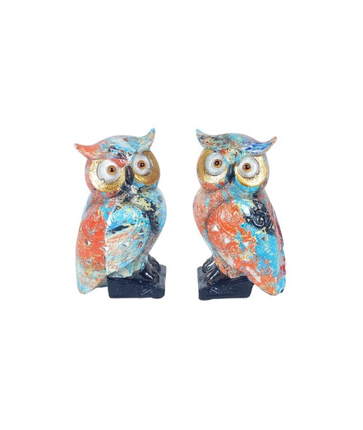 By SIGRIS Set De 2 Búhos Coloridos Incluye 2 Unidades Figuras Búhos Colección Varios Signes Grimalt Decor And