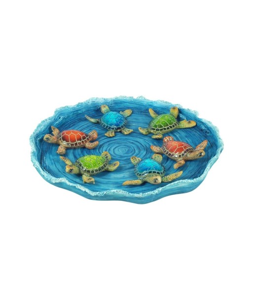 By SIGRIS Set de 12 Tortugas Con Plato 3 Diferentes  Regalo Complementos Colección Tropical Signes Grimalt Decor