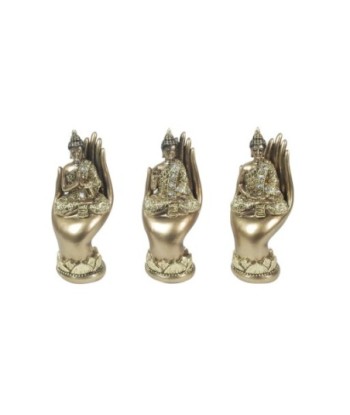 By SIGRIS Buda Sobre Mano Tres Modelos Incluye 3 Unidades Figuras Budas Colección Oriental Signes Grimalt Decor