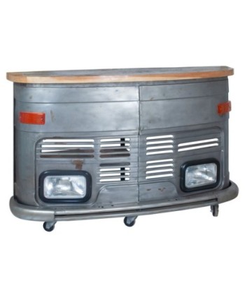 By SIGRIS Mueble Auxiliar gris de Madera y Metal 105*44*166cm