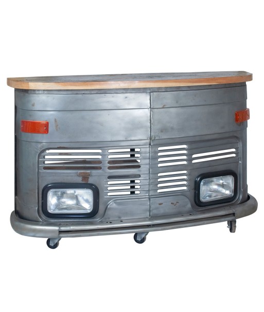 By SIGRIS Mueble Auxiliar gris de Madera y Metal 105*44*166cm