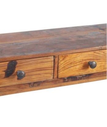 By SIGRIS Mueble Auxiliar Marrón de Madera y Metal 76*30*110cm