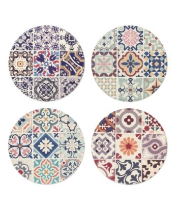Decor and Go Posavasos 10,8Cm Redondo  Hidráulico Incluye set de 4 Unidades Posavasos Cocina Colección Vintage