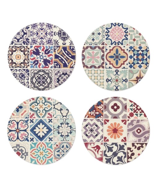 Decor and Go Posavasos 10,8Cm Redondo  Hidráulico Incluye set de 4 Unidades Posavasos Cocina Colección Vintage