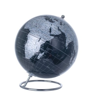 Signes Grimalt By Sigris - Globo Terraqueo | Bola del Mundo - Diámetro 20 cm | Color: Negro