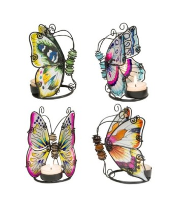 By SIGRIS Porta velas Mariposas Incluye 4 Unidades Decoración Jarrones Y Porta velas Colección Romántico  Decor