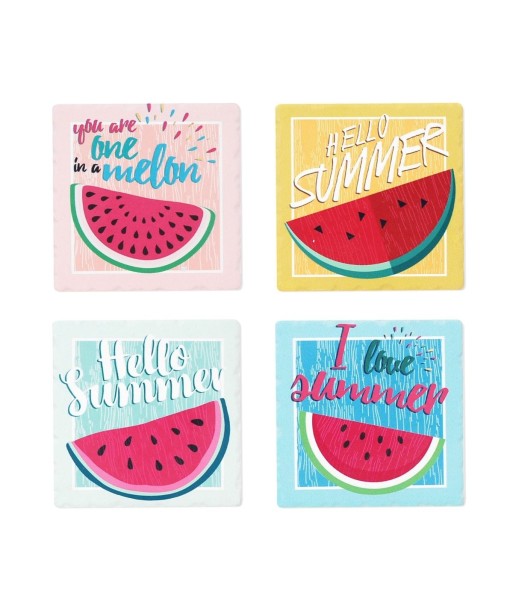 By SIGRIS Posavasos Diseño Sandía  Incluye 4 Unidades Cocina Posavasos Colección Tropical Signes Grimalt Decor