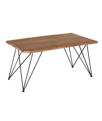 Mesa de Comedor 180x90cm de Madera de Acacia, Diseño Bohemio, Mueble Auxiliar Ideal para Comedor y Cocina