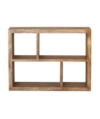 Estantería Bohemia 110x29cm, Mueble Auxiliar de Madera de Mango, Estilo Vintage para Decoración de Interiores