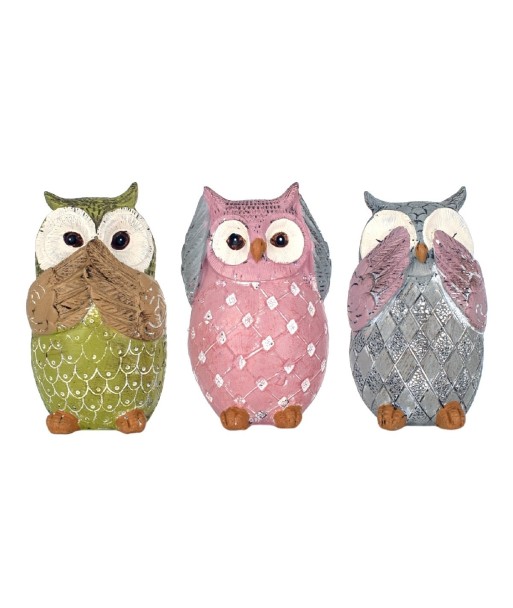 By SIGRIS Tres Búhos Sabios Incluye 3 Unidades Figuras Búhos Colección Romántico Signes Grimalt Decor And Go