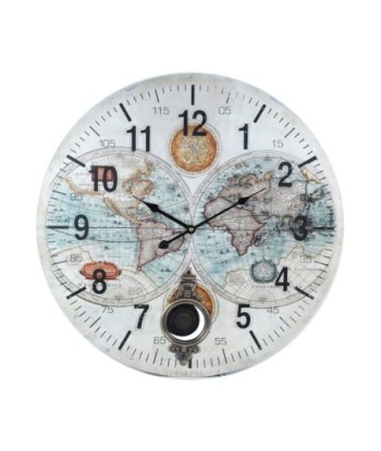 By SIGRIS Reloj Pared 58 Cm. Adorno Pared Relojes Colección World Map Signes Grimalt Decor And Go
