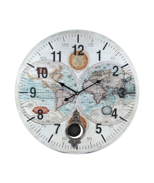 By SIGRIS Reloj Pared 58 Cm. Adorno Pared Relojes Colección World Map Signes Grimalt Decor And Go