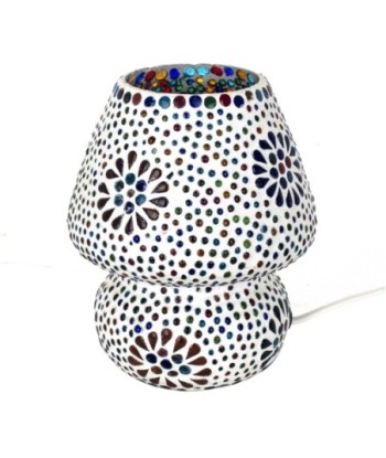 ORIGEN Home Decor Lámpara seta marroquí Lamparas | Lámpara de Sobremesa Blanco - 18x13x13cm
