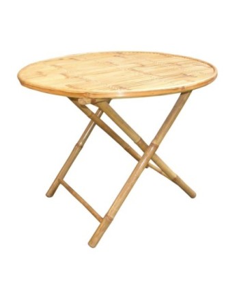 Mesa Auxiliar de Comedor de 90 cm - Mueble Natural de Bambú para Decoración y Uso Diario en Hogar