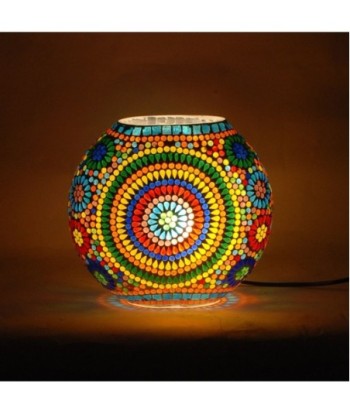 Signes Grimalt By Sigris - Lámpara Árabe de Mesa | Lámpara Marroqui | Redonda 24x13x25cm | Color: Multicolor
