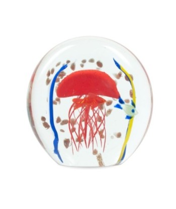 By Sigris - Pisapapeles de Cristal | Pisapapeles Medusa - Color Rojo, Azul y Amarillo - 10,5 cm x 4,5 cm x 10,5