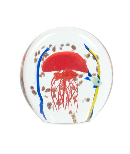 By Sigris - Pisapapeles de Cristal | Pisapapeles Medusa - Color Rojo, Azul y Amarillo - 10,5 cm x 4,5 cm x 10,5