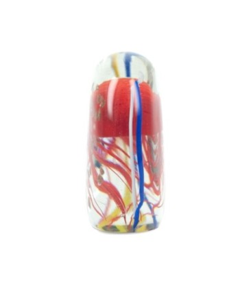 By Sigris - Pisapapeles de Cristal | Pisapapeles Medusa - Color Rojo, Azul y Amarillo - 10,5 cm x 4,5 cm x 10,5