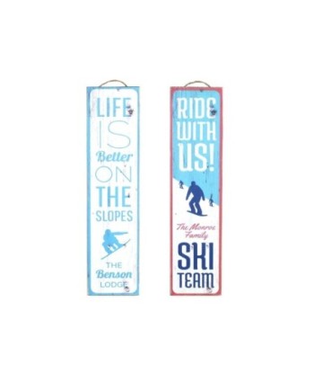 By SIGRIS Placa Pared Ski Incluye 2 Unidades Adorno Pared Placas De Madera Signes Grimalt Decor And Go