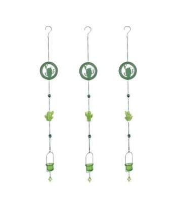 By SIGRIS Decorativo  Colgante Cactus T-Lite Incluye 3 Unidades Decoración Colgantes Metal Signes Grimalt Decor