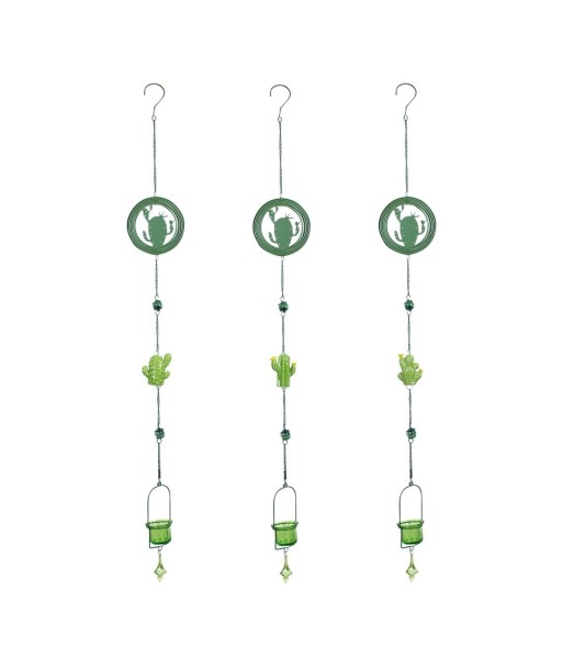 By SIGRIS Decorativo  Colgante Cactus T-Lite Incluye 3 Unidades Decoración Colgantes Metal Signes Grimalt Decor