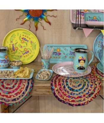 By SIGRIS Salvamanteles Multicolor De Yute Incluye 6 Unidades Cocina Salvamanteles Colección India Signes Grimalt