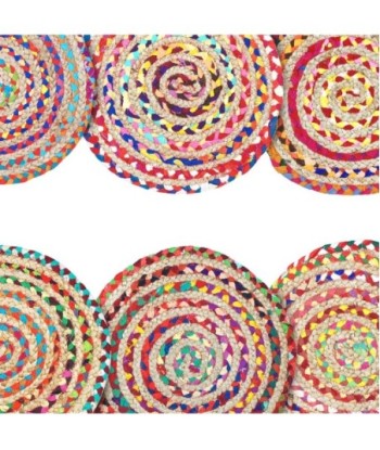 By SIGRIS Salvamanteles Multicolor De Yute Incluye 6 Unidades Cocina Salvamanteles Colección India Signes Grimalt