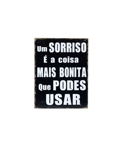 By SIGRIS Placa Blanco sobre Negro Pared 25X33 Cm. Adorno Pared Placas Metal Colección Industrial Signes Grimalt