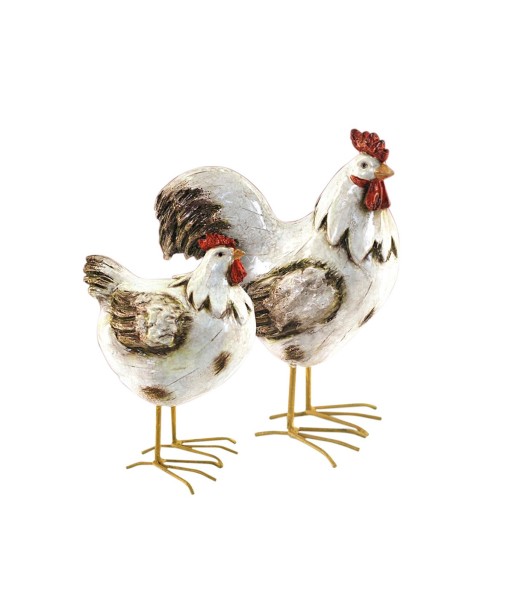By SIGRIS Figuras Decorativas Gallinas Incluye 2 Unidades Figuras Animales Colección Rústico Signes Grimalt Decor
