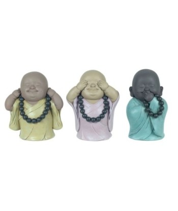 By SIGRIS Budas   con Collar De Las Tres Virtudes Incluye 3 Unidades Figuras Budas Colección Oriental  Decor And