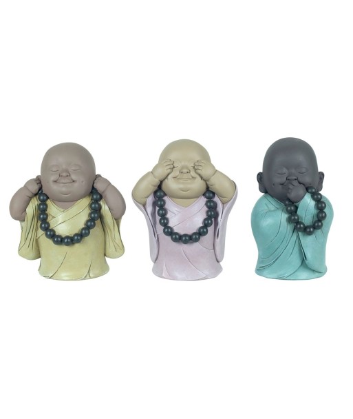 By SIGRIS Budas   con Collar De Las Tres Virtudes Incluye 3 Unidades Figuras Budas Colección Oriental  Decor And
