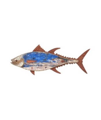 ORIGEN Home Decor Adorno pared pez Placas De Madera | Placa de Madera Azul - 19x50x2cm