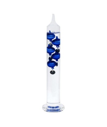 Signes Grimalt By Sigris - Termómetro Galileo Galilei | Termómetro de Cristal | 33x7,5x7,5 cm | Color: Azul