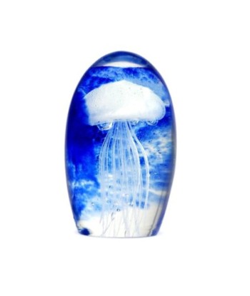 By Sigris - Pisapapeles de Cristal | Pisapapeles Medusa - Color Azul y Blanco - 13 cm x 7,5 cm x 7,5 cm  Decor