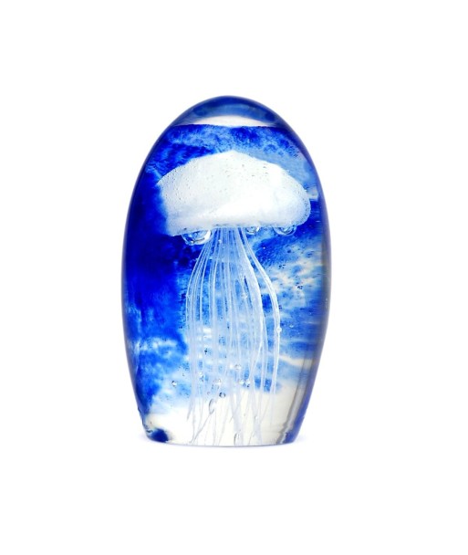 By Sigris - Pisapapeles de Cristal | Pisapapeles Medusa - Color Azul y Blanco - 13 cm x 7,5 cm x 7,5 cm  Decor