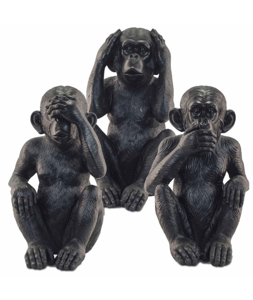 Signes Grimalt By Sigris - Figuras Decorativas | Figuras Monos en Resina - 45 x 25 x 27  cm | Pack 3 Unidades